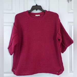 Easel chunky knit sweater in dark plum color. S/M size.